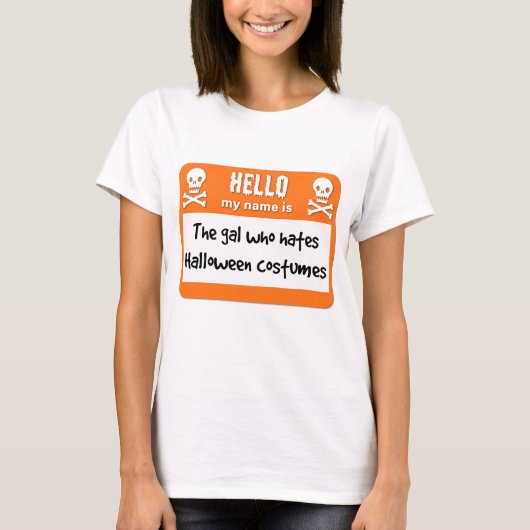 Het meisje dat Halloween kostuums haat T-shirt (Voorkant)