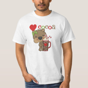 Het meisje draagt de Liefde van de Cacao T-shirt