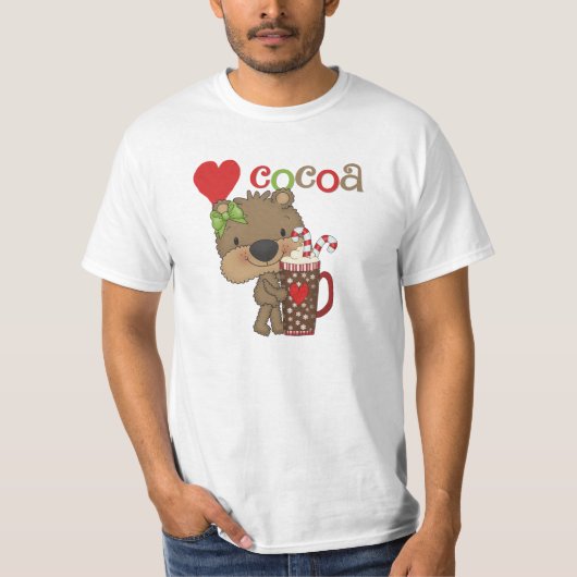 Het meisje draagt de Liefde van de Cacao T-shirt (Voorkant)