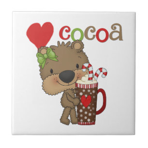 Het meisje draagt de Liefde van de Cacao Tegeltje