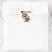 Het meisje draagt de Liefde van de Cacao Vierkante Sticker (Tas)