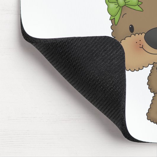 Het meisje draagt Gek voor Cacao Muismat (Hoek)