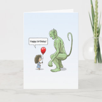 Het meisje en de grote groene kobold kaart