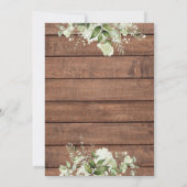 Het meisje Greenery Letter Rustic Wood Baby shower Kaart (Achterkant)