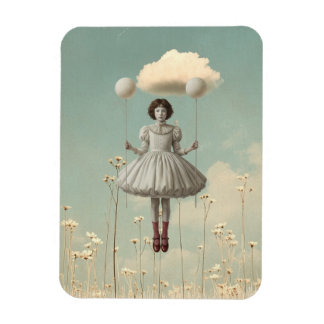 Het Meisje & Haar Wolk | Surrealistische Prentenbo Magneet