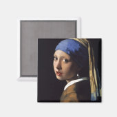 Het meisje met de parel dat Vermeer verdient Magneet (Voorkant / Achterkant)