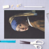 Het meisje met de parel die ontkoppeld wordt tissuepapier (Craft)