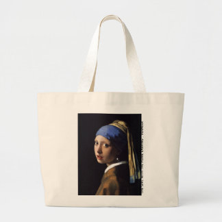 Het meisje met de parel die Vermeer verdient Grote Tote Bag