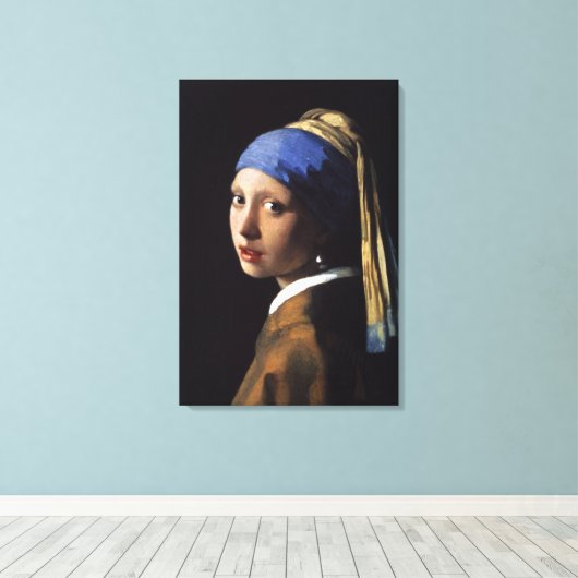 Het meisje met de parel oorbel - verpakt canvas (Insitu (Houten vloer))