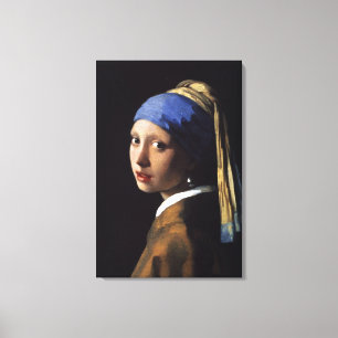Het meisje met de parel oorbel - verpakt canvas afdruk