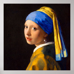 Het meisje met de parel van Johannes Vermeer Poster