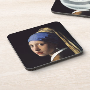Het meisje met een parel dat Johannes Vermeer verd Bier Onderzetter