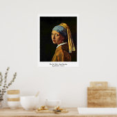Het meisje met een parel die van Johannes Vermeer  Poster (Keuken)