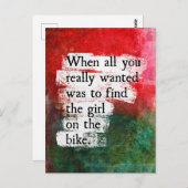 Het meisje op het Briefkaart Bike (Voorkant / Achterkant)
