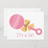 Het meisje Rattle Briefkaart (Voorkant / Achterkant)