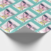 Het meisje - Retro Green Cadeaupapier (Hoek)