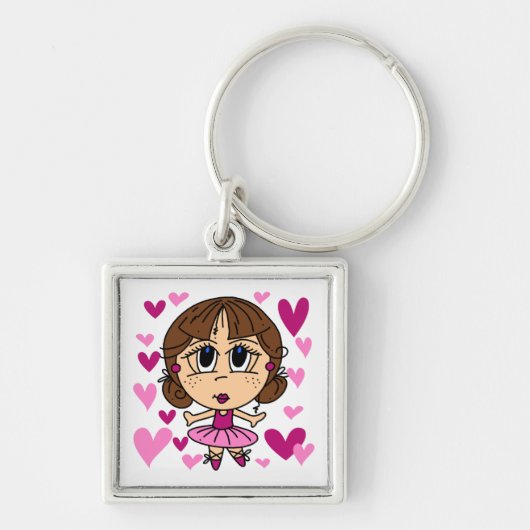 Het Meisje van de ballerina Sleutelhanger (Voorkant)