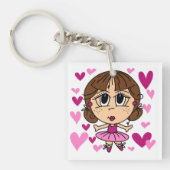 Het Meisje van de ballerina Sleutelhanger (Voorkant)