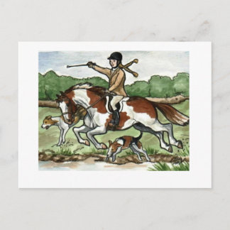 Het meisje van Foxhunt van de Kunst van het paard Briefkaart