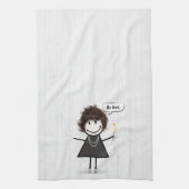 Het Meisje van het Cijfer van de kruis met Daisies Theedoek (Verticaal)