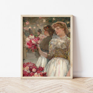 Het meisje van Peony Childe Hassam Poster