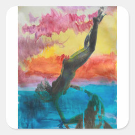 Het meisje vierkante sticker