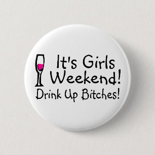 Het meisje Weekend Ronde Button 5,7 Cm