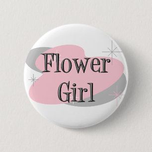 Het meisjesknoop van de bloem ronde button 5,7 cm
