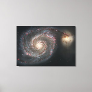 Het melkwegstelsel (M51) en het metro Canvas Afdruk