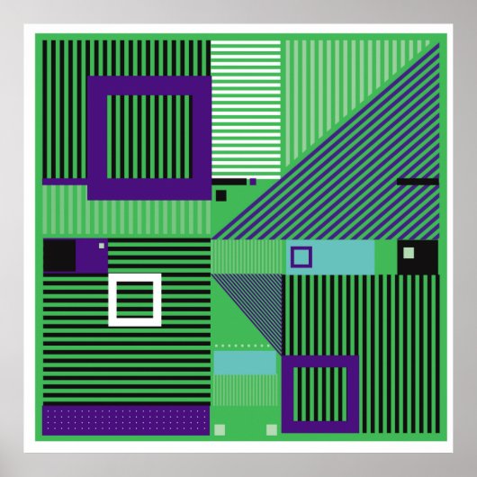 Het  memphis de stijlpatroon van de mode van de he poster (Voorkant)