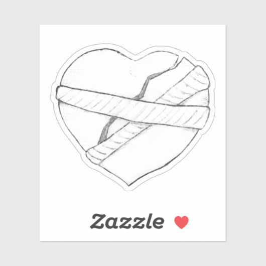 Het mengen van een Gebroken Schets van het Hart Sticker (Vel)