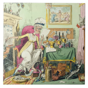 Het mengen van een Recipe voor Korns, gepubliceerd Tegeltje