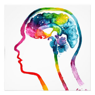 Het menselijk brein foto afdruk