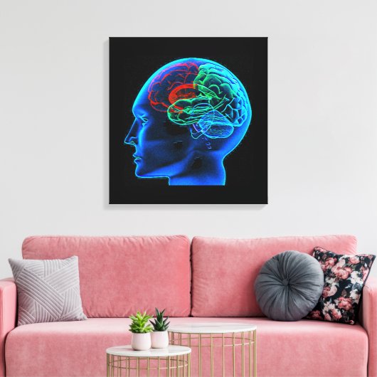 Het menselijk brein stretched canvas print (Insitu (Woonkamer))