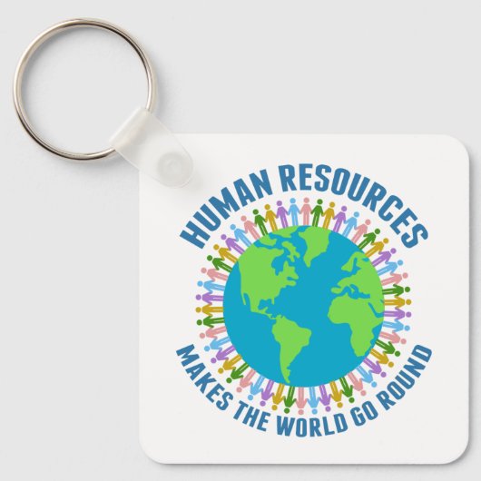 Het menselijk potentieel maakt de wereld Rond Rep Sleutelhanger (Voorkant)