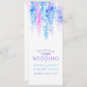 Het menu blauw cascading floral art waterverf (Voorkant / Achterkant)