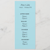 Het menu Blauwe orchid Wedding (Achterkant)