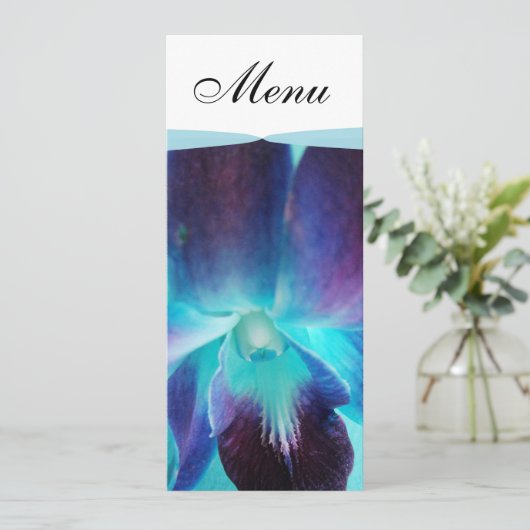 Het menu Blauwe orchid Wedding (Staand voorkant)