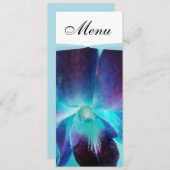 Het menu Blauwe orchid Wedding (Voorkant / Achterkant)