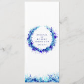 Het menu blauwe splat art krans waterverf (Voorkant)