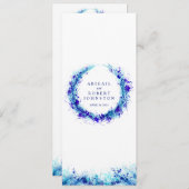 Het menu blauwe splat art krans waterverf (Voorkant / Achterkant)