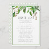 Het menu Dinner Summer Foliage Greenerage Eucalypt (Voorkant / Achterkant)