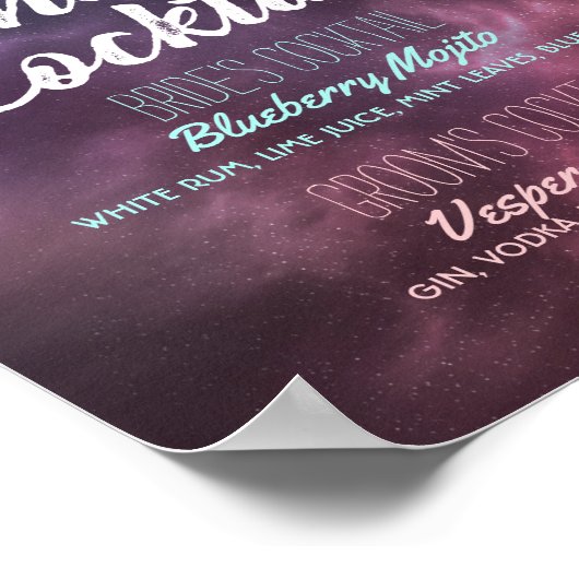 Het Menu Galaxy Constellations van het Menu van de Poster (Hoek)