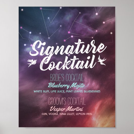 Het Menu Galaxy Constellations van het Menu van de Poster (Voorkant)