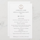 Het menu Kerstfeestdagen Logo (Voorkant / Achterkant)