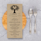 Het menu Rustic Heart Tree Wedding Collectie