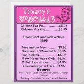 Het menu Specials van vandaag voegt de levering va (Voorkant / Achterkant)