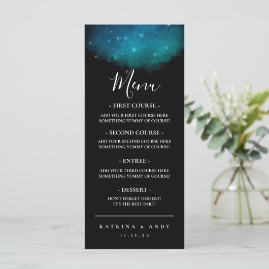 Het menu Stars Alignment Wedding Dinner (Staand voorkant)