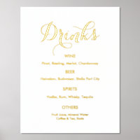 Het menu van de Bar van de Drink van het huwelijk