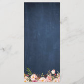 Het Menu van de bruiloft bijtende Floral  Blue Cha (Achterkant)